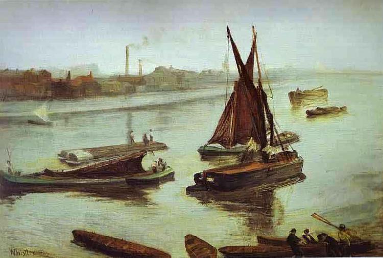 James Abbott Mcneill Whistler Old Battersea Beach Spain oil painting art